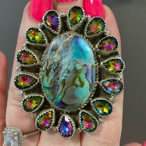 🛑SOLD🛑Abalone Sterling silver statement ring